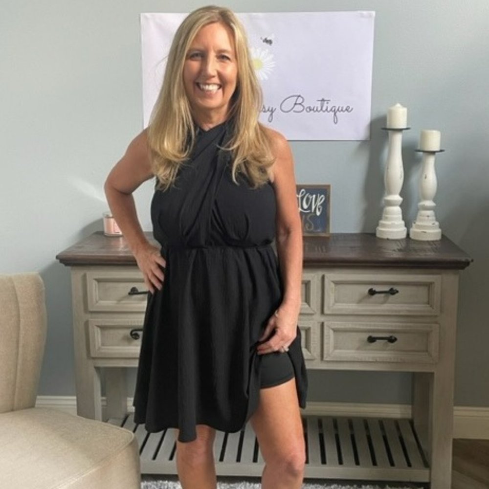 White Birch Halter Dress with Built in Shorts
